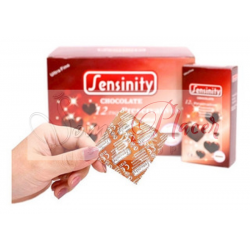 Preservativo Ribbed  Sensinity sabor Chocolate 12 unidades